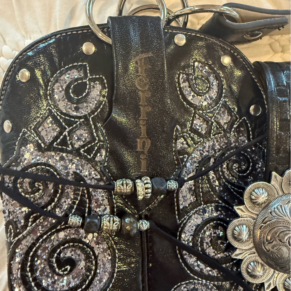 Rhinestone Leather Purse - Picture 5 of 11